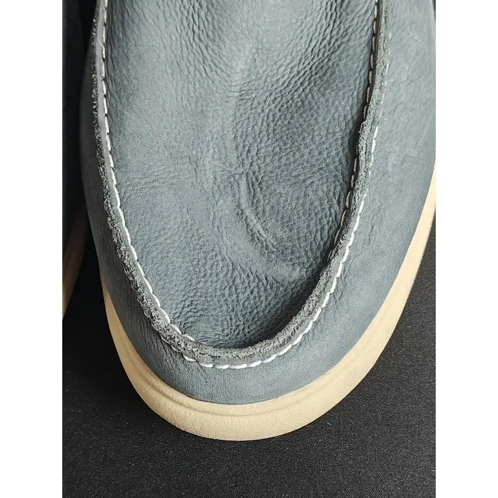 JOHNNIE O Men's 14 Loafers Blue Leather Malibu Moccasin Shoes Comfort New